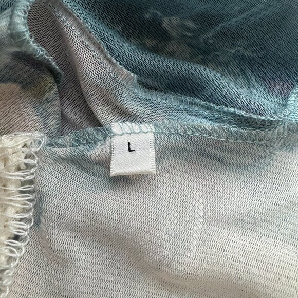 Jean Paul Gaultier Y2k 90s mesh blue top tee  shortsleeve - Picture 7 of 7